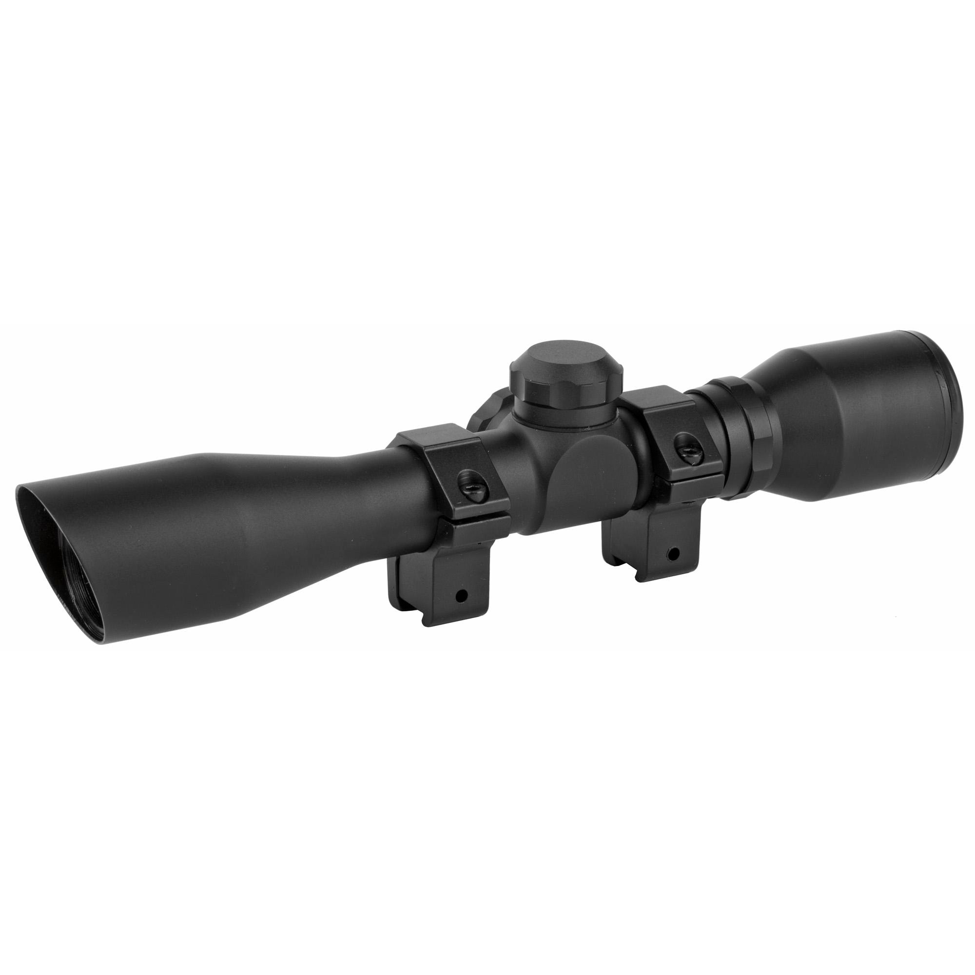 TRUGLO 4x32mm Compact Rimfire Rifle Scope with Rings - Duplex Reticle